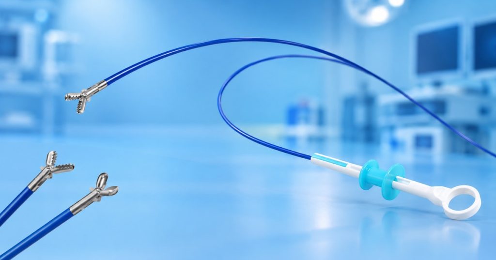 Disposable endoscopic biopsy forceps with toothed and elliptical jaw options