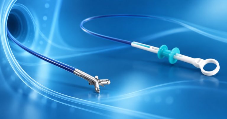 Slim disposable biopsy forceps paired with a bronchoscope