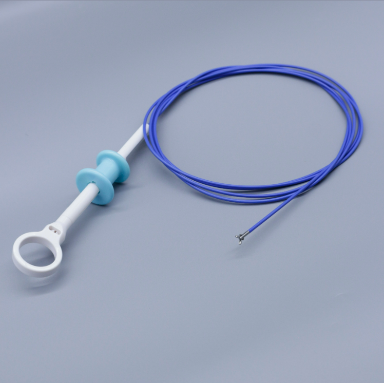 Disposable endoscopic biopsy forceps distal sampling jaws close-up